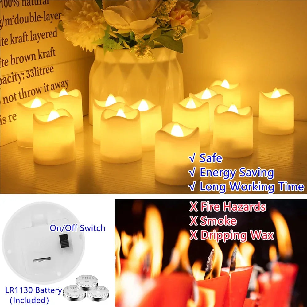 Flameless LED Electronic Candle Lights Creative Wishing Led Tea Lamp Warm White Halloween Wedding Christmas Decor Candle Light