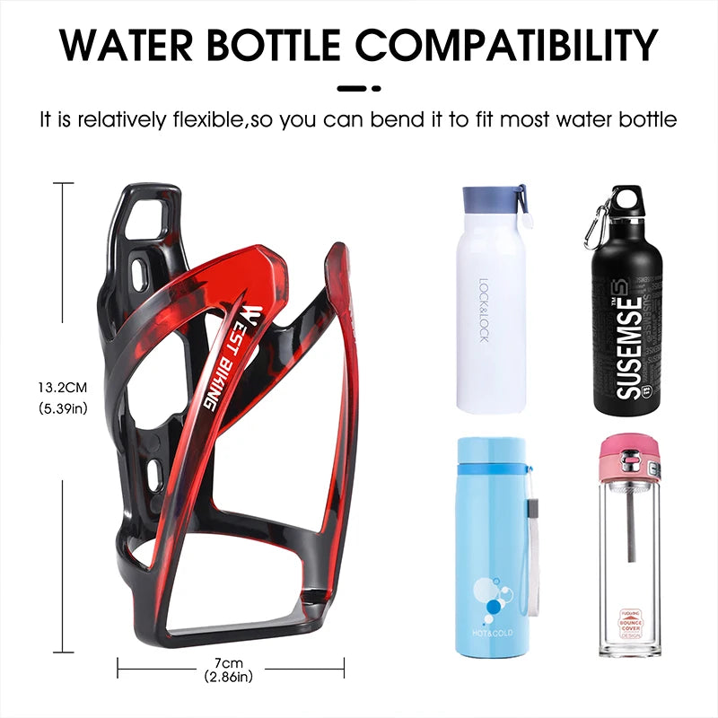 WEST BIKING Bicycle Water Bottle Cage Colorful Gradient Cycling Bottle Holder Ultralight MTB Road Bike Water Bottle Bracket - Smarsty