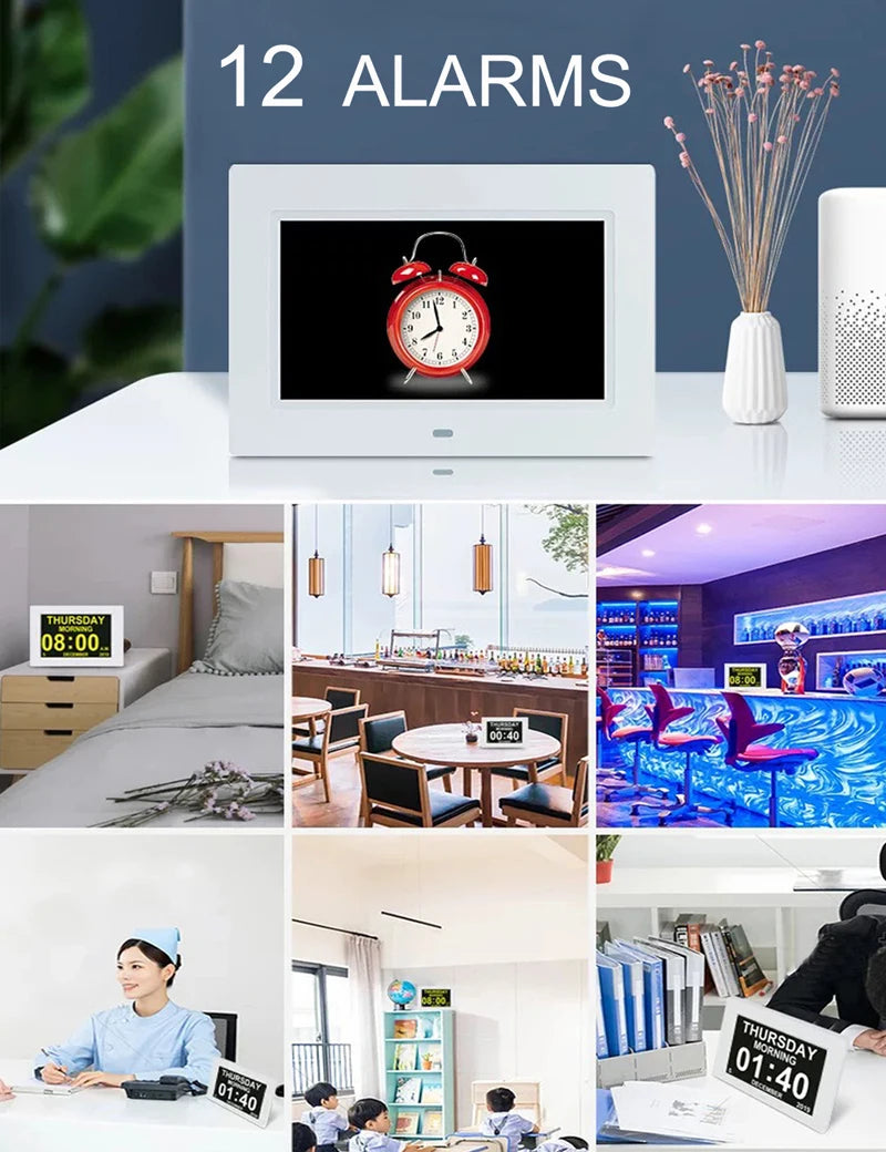 Digital LED Calendar Clock with 12 Alarms and Multi-Language Display - Smarsty