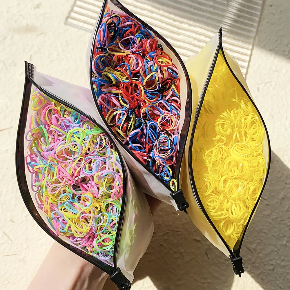 Girls Colorful Rubber Hair Ties Pack Durable Gentle - Smarsty