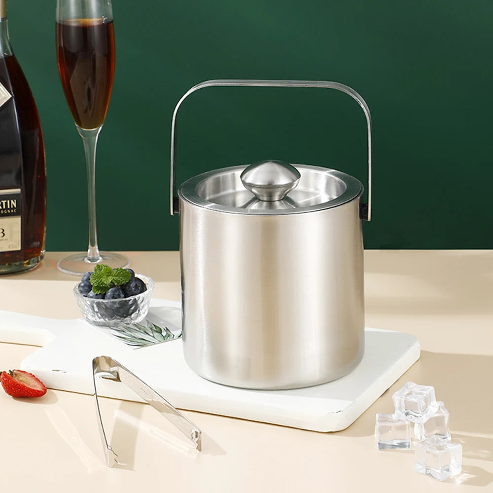 Portable Stainless Steel Ice Bucket for Outdoor Parties - Smarsty
