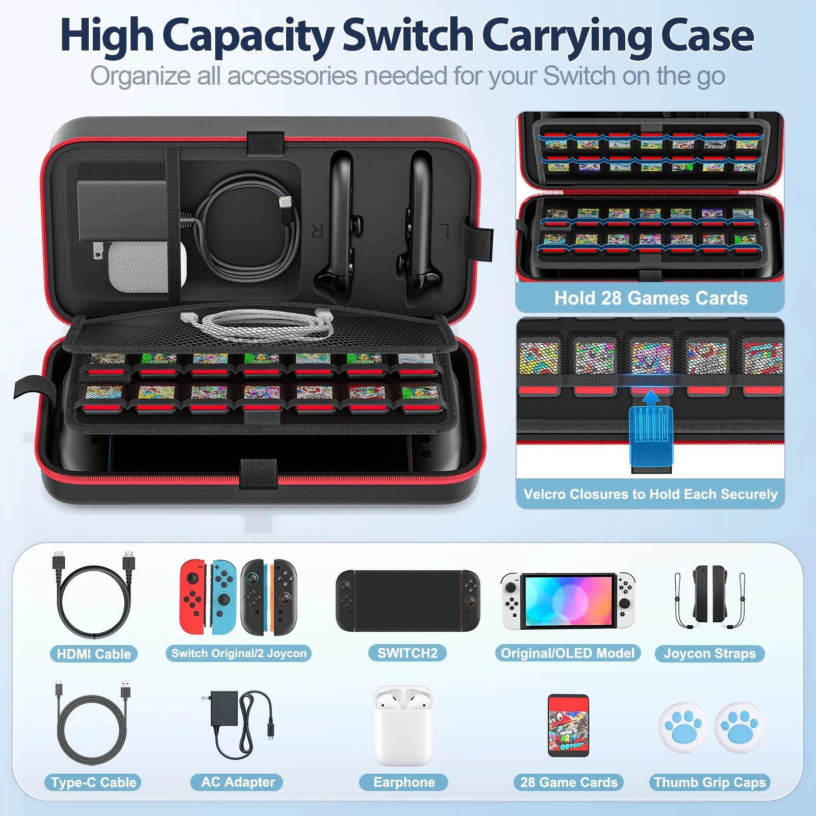 Large Waterproof Carrying Case for Nintendo Switch - Smarsty