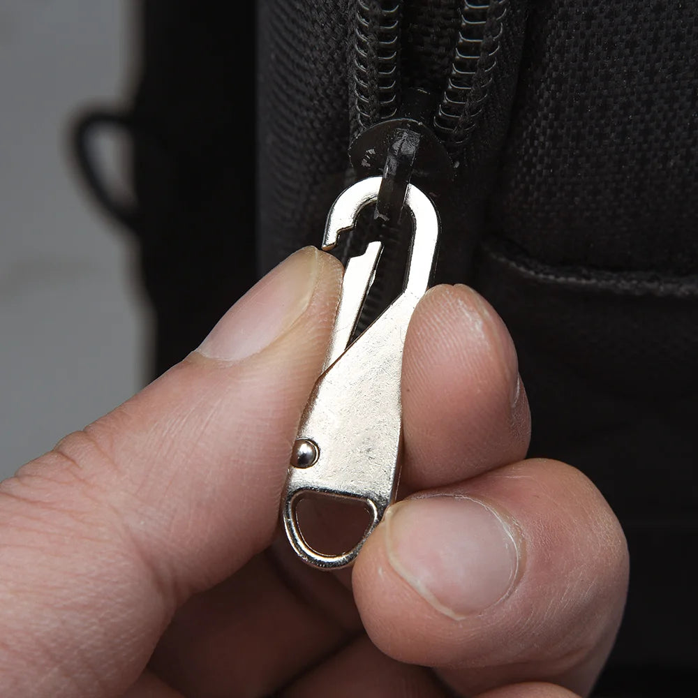 5pcs Universal Replacement Zipper Slider Metal Alloy Removal Zipper Puller Luggage Bag Zip Head DIY Craft Sewing Tool Repair Kit - Smarsty