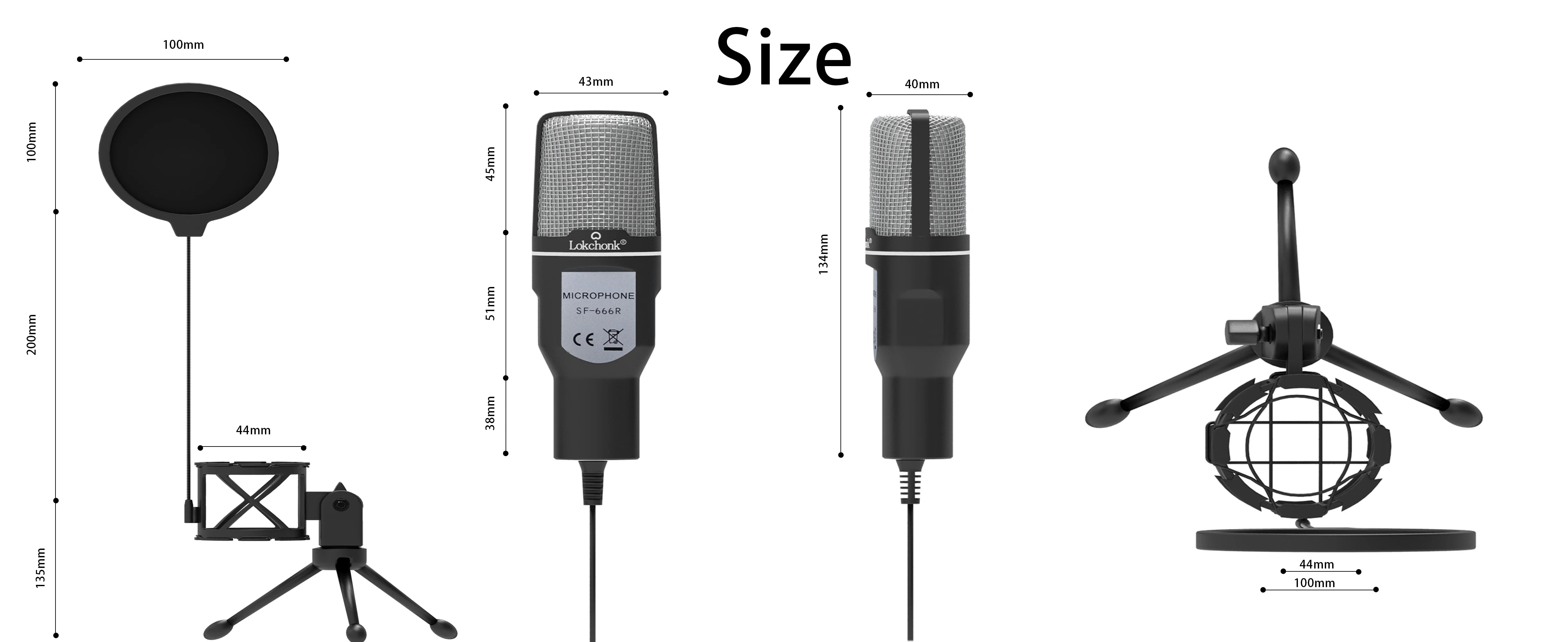USB Condenser Microphone with RGB Lighting for Streaming - Smarsty
