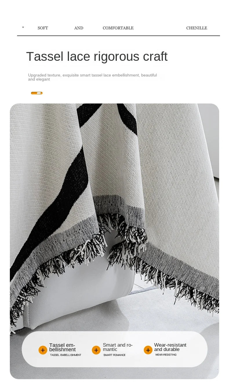 Black Chenille Sofa Cover for Dust Protection - Smarsty