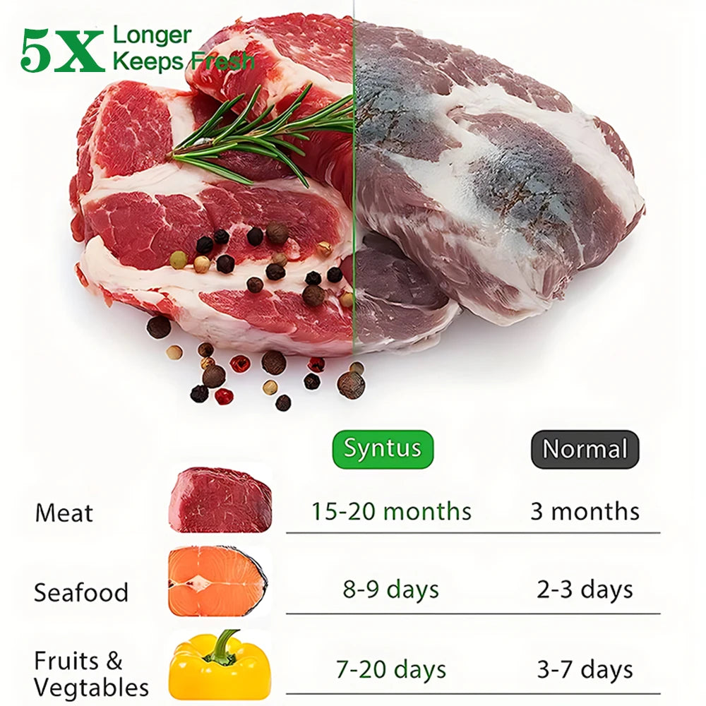 100 Premium Vacuum Sealer Bags, Sealing, Freshness, Compression, Kitchen Vacuum Bags, Food Vacuum Sealer Food Storage Bags by Smarsty