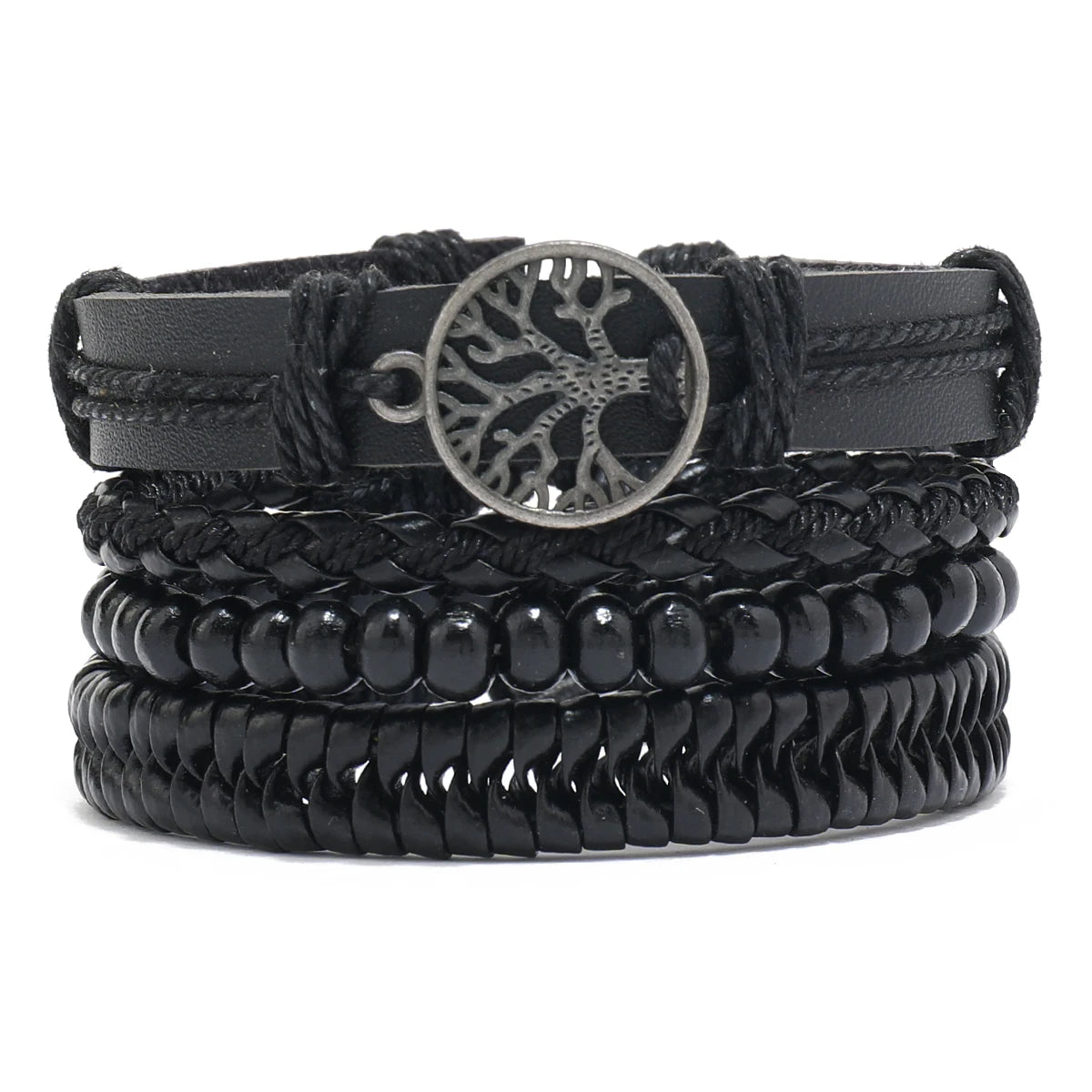 Men’s Leather Braided Bracelets Vintage Ethnic Wristband - Smarsty