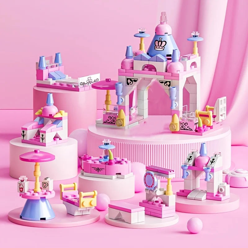 6-in-1 Girls Castle Building Block Kit - Create Unique Structures with Deformable Combinations Compatible by Smarsty