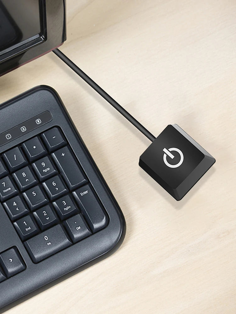 2m LED Light Desktop Computer Motherboard External Switch Button Extension Cable for Home Office Cafe Supplies