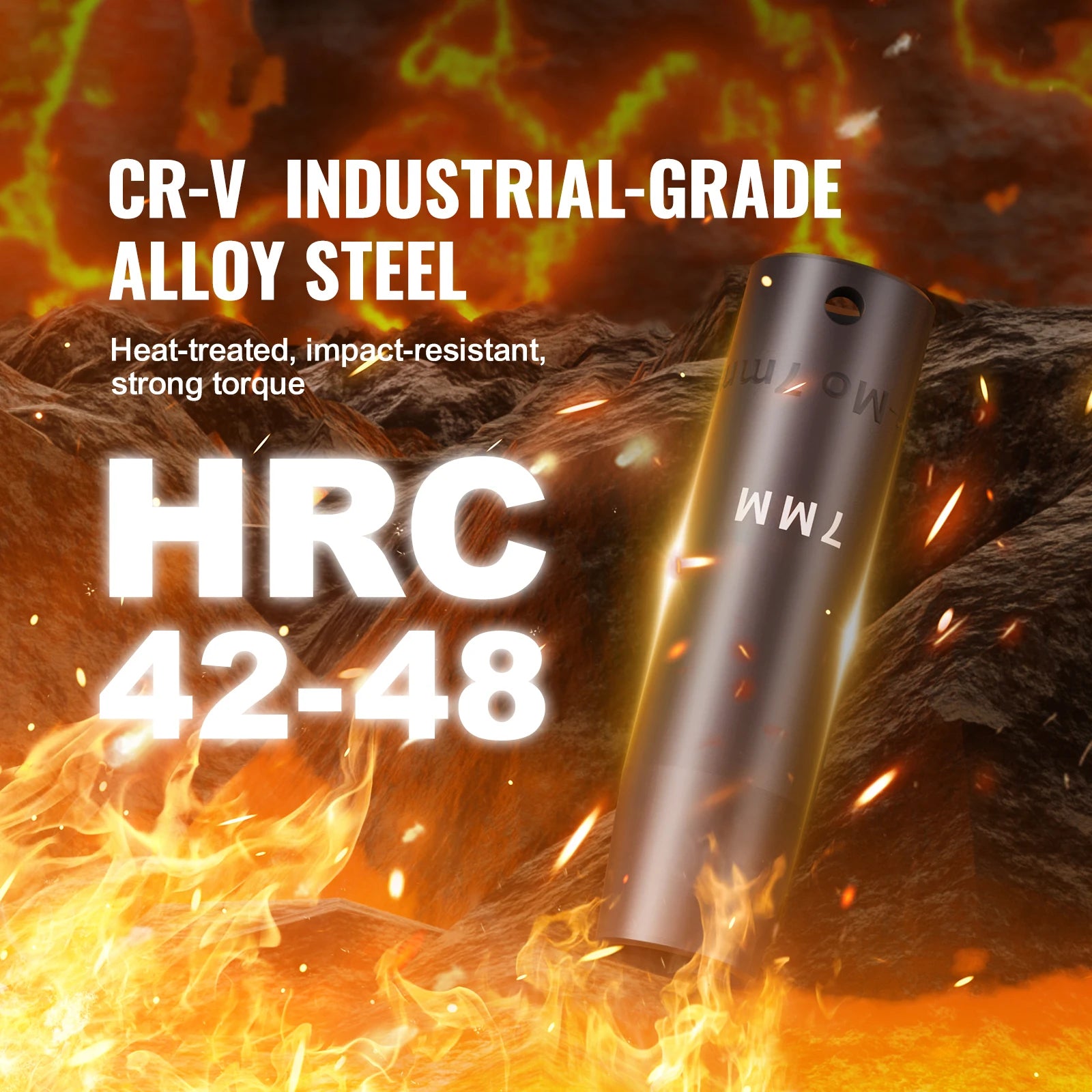 SucceBuy 1/2" Drive Impact Socket Set 6 Point Cr-V Alloy Steel for Auto Repair Easy-to-Read Size Markings Rugged Construction