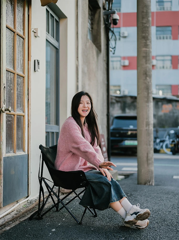 Outdoor Folding Moon Chair Portable Chair Camping Chair Picnic Gear Fishing Small Horse Stool Student Sketching by Smarsty