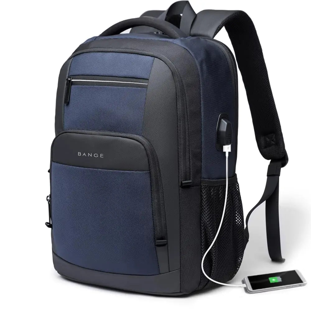 BANGE Sling Travel Laptop Backpack Fits 15.6 Inch Laptop for Men and Women Waterproof with Side Mesh Pocket USB Charging Port - Smarsty