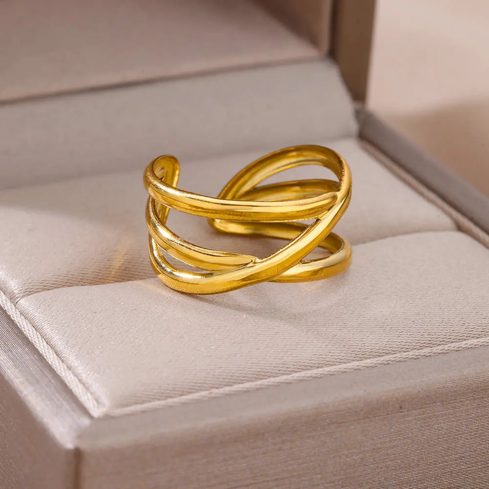 Luxury Gold 316L Stainless Steel Rings for Women - Smarsty