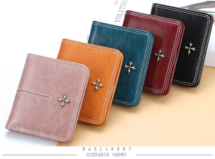 2023 New Mini Women Wallets Free Name Engraving Fashion Small Wallets Zipper PU Leather Quality Female Purse Card Holder Wallet