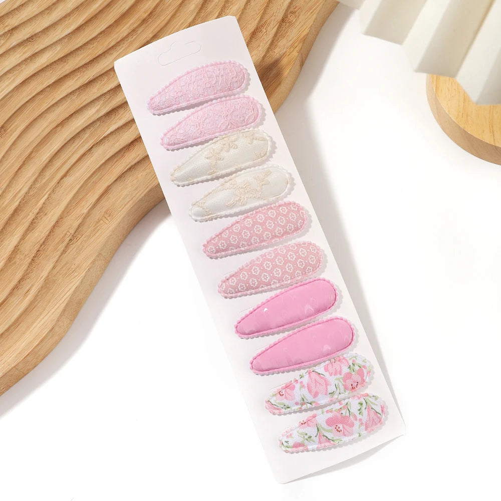 10 Pcs Cotton Alloy Hair Clips for Kids - Smarsty