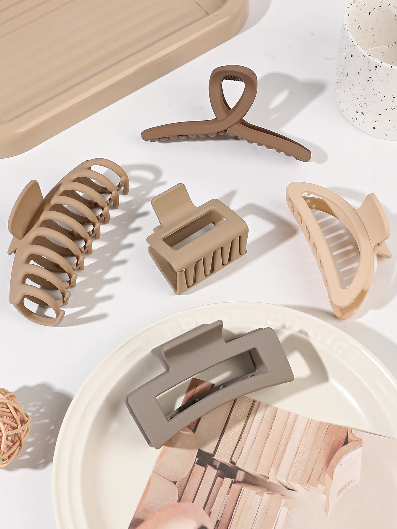 Mixed Color Hair Claw Clips Strong Hold For Curly Hair - Smarsty