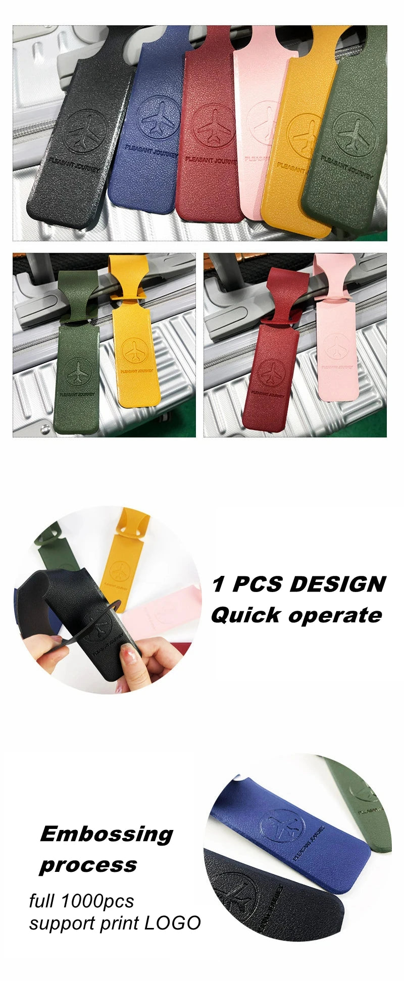 1PC PU Leather Luggage Tag Creative Baggage Suitcase Identifier ID Addres Holder Boarding Tags Portable Label Travel Accessories - Smarsty
