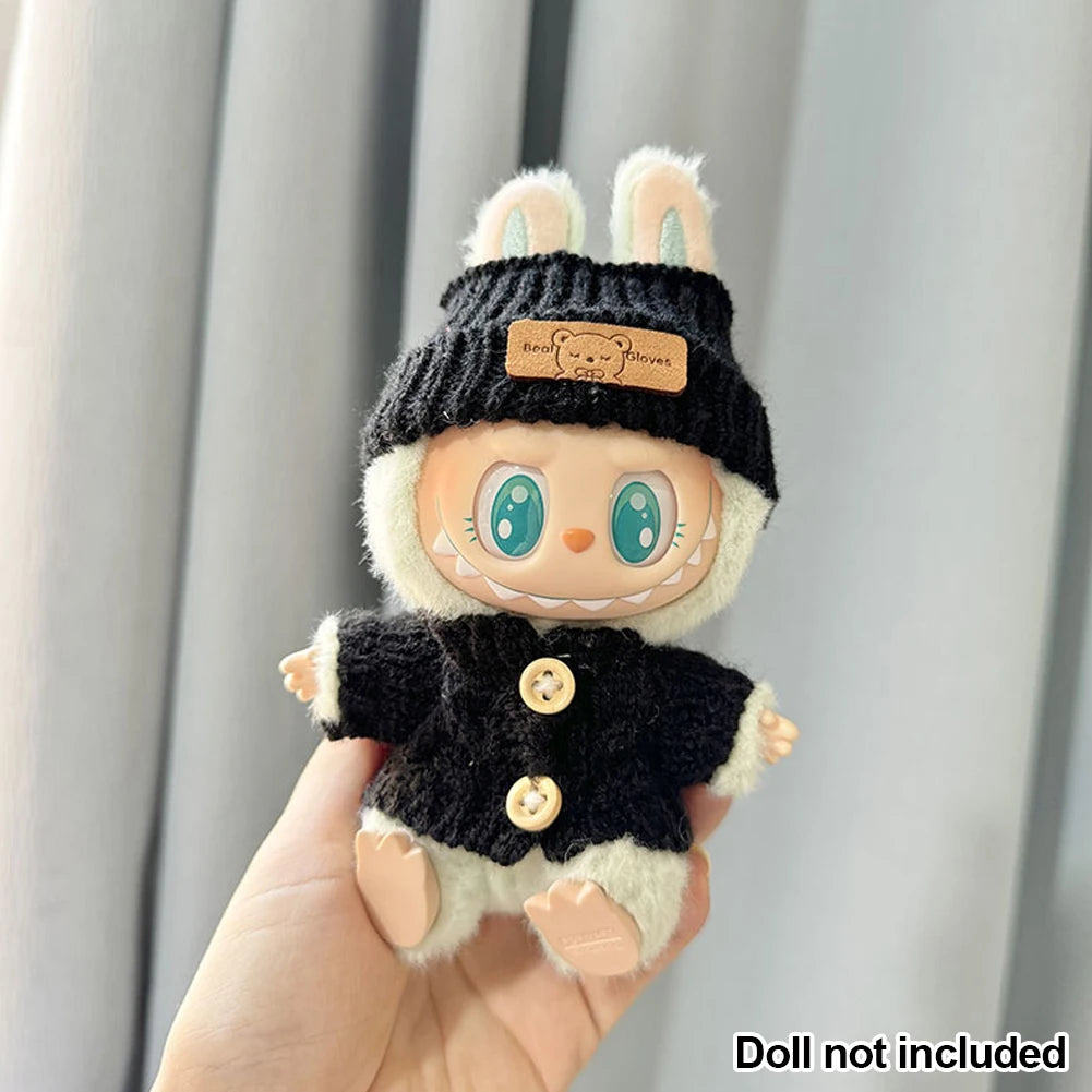 17cm Labubu Doll Clothes Fashion Clothes Hoodies Doll Clothes Color Match Hoodies Dolls Accessories by Smarsty