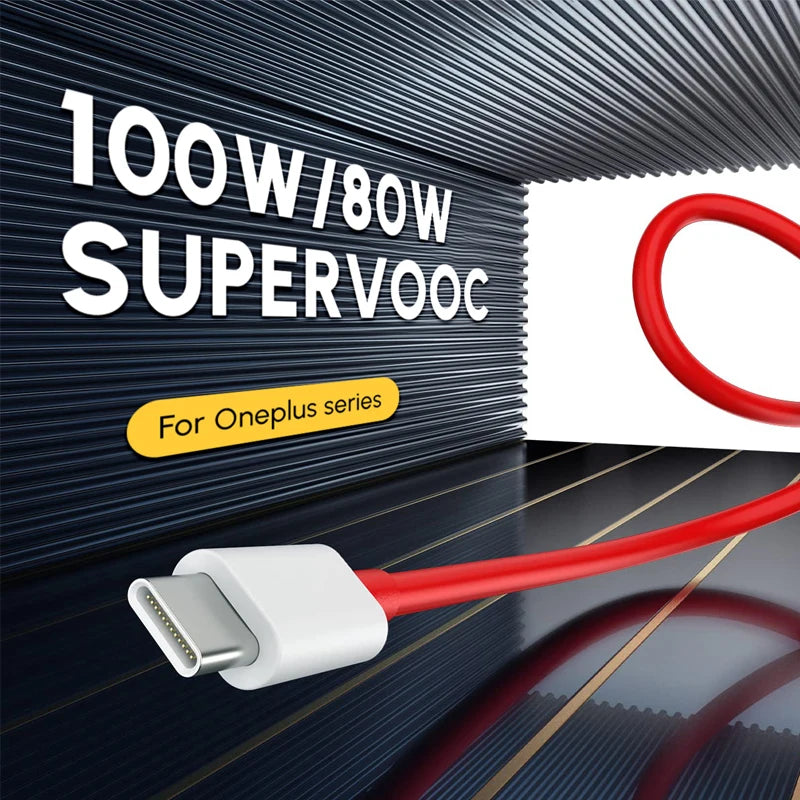 Oneplus 13 12 11 Cable Original 80W Supervooc Warp Charge Usb Type C Cable 100W Fast Charge One Plus 10T Nord CE 4 10 Ace 3 Pro - Smarsty