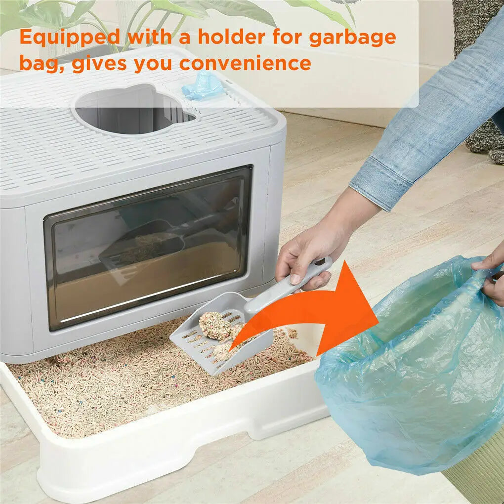 Foldable Cat Litter Box with Massager Scoop - Smarsty