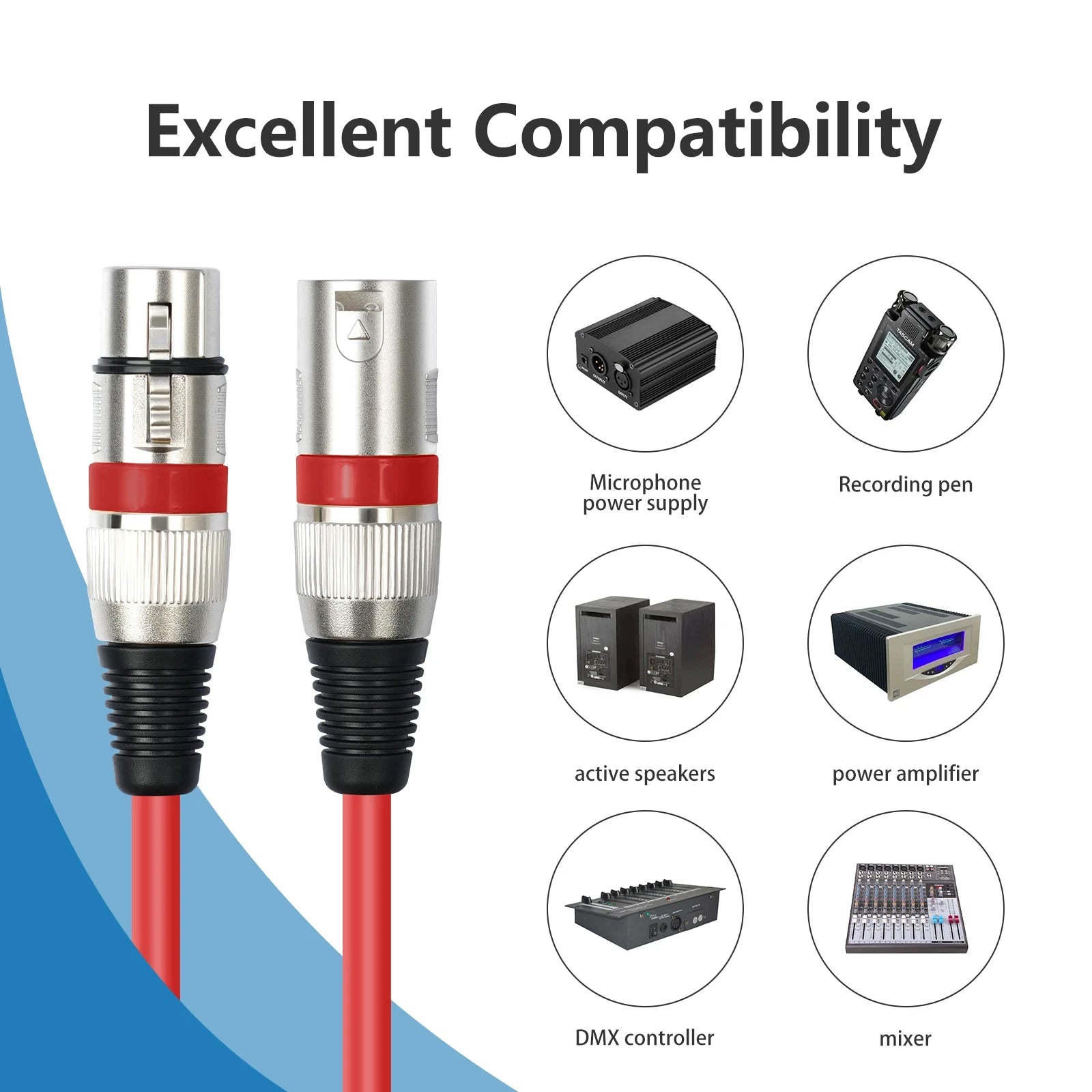 XLR Male to Female Microphone Extension Cable - Smarsty