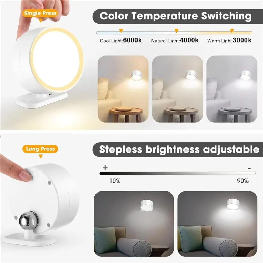 Magnetic LED Wall Light with Dimmable Feature - Smarsty