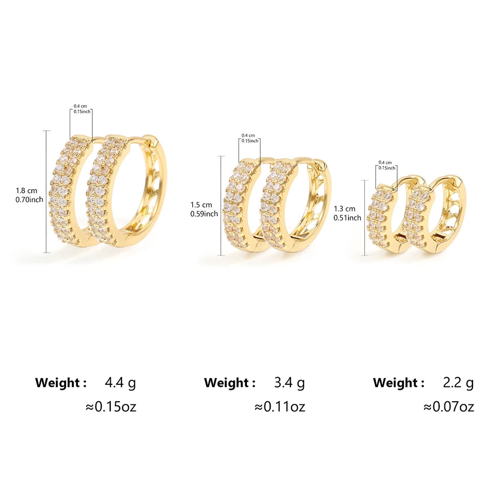Shiny Zircon Huggie Earrings Tiny Cartilage Hoops Gift - Smarsty
