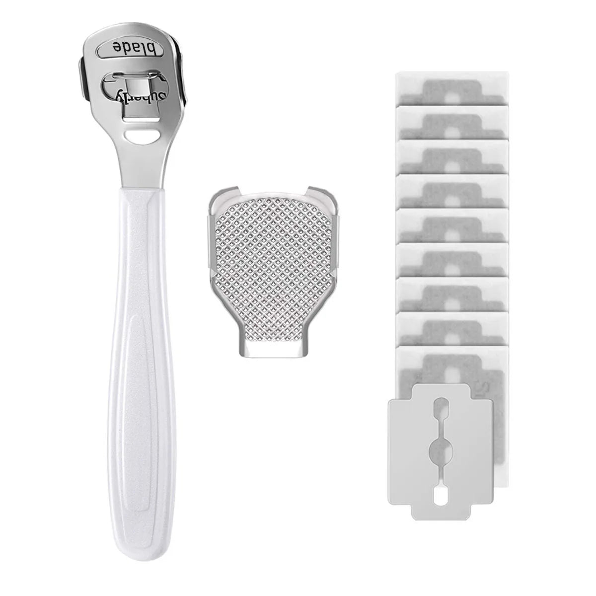 Foot Callus Shaver Heel Hard Skin Remover Hand Feet Pedicure Razor Tool Shavers Stainless Steel Handle 10 Blades Foot Care Tools - Smarsty