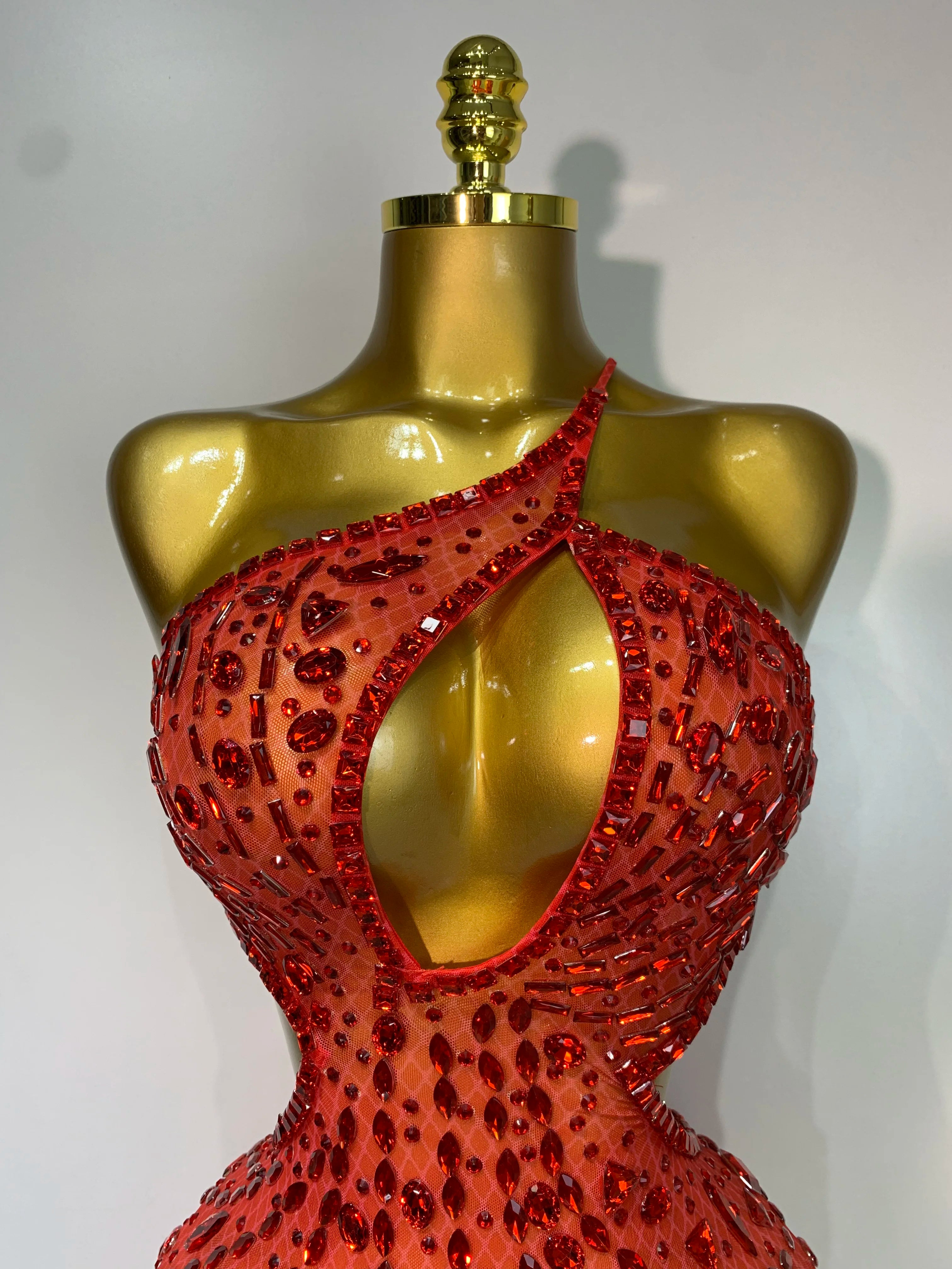 Sexy Sparkly Diamond Backless Short Dress 2025 Women Sleeveless Mesh See Through Evening Birthday Gown Singer Stage Outfit - Smarsty