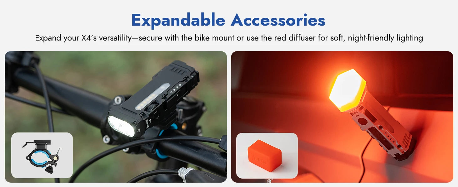 WUBEN X4 EDC Flat Flashlight with RGB Light, 1500 Lumens Mini Flashlight with Tactical Switch and Magnetic, IP68 Portable Pocket