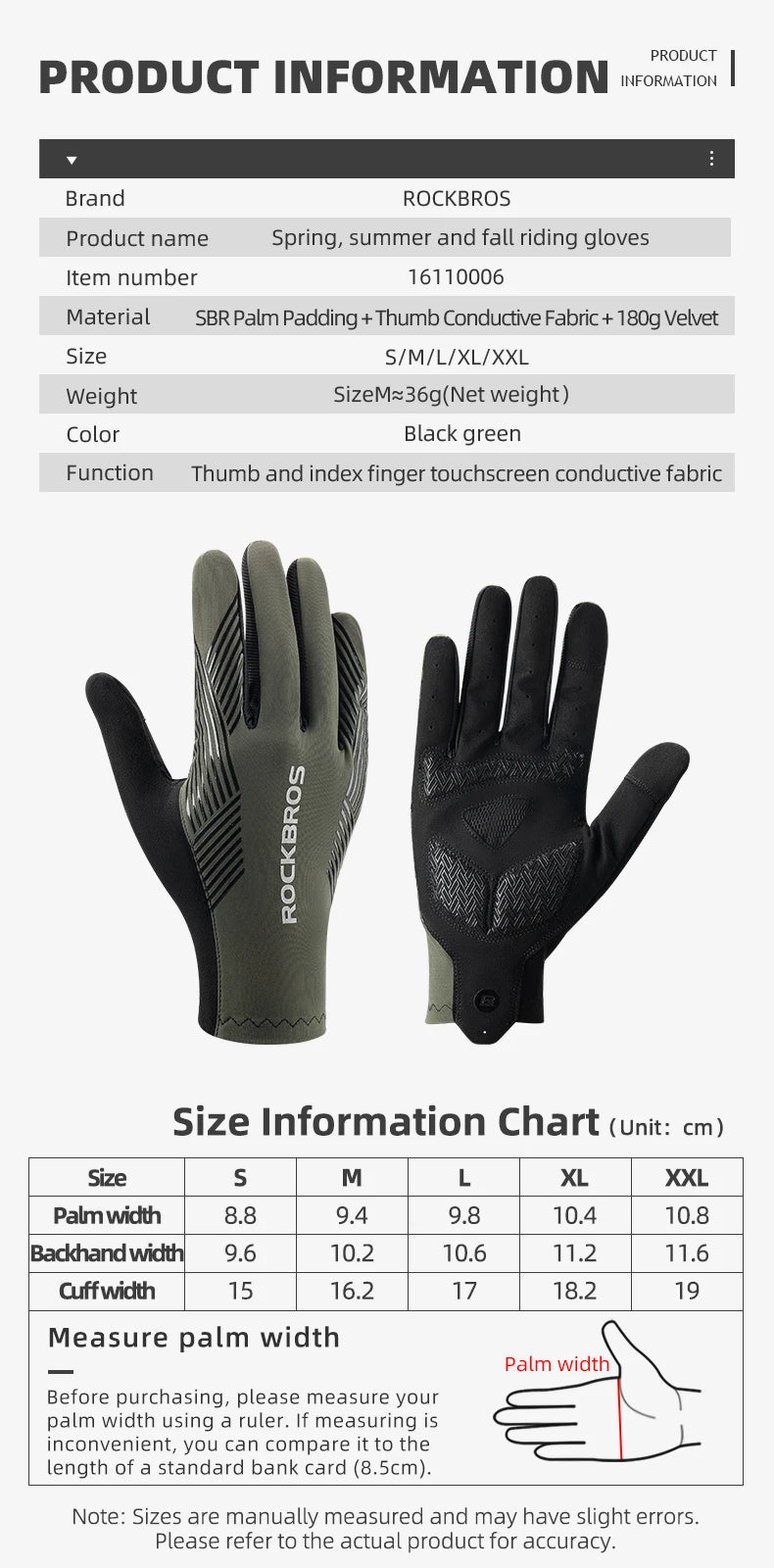 Rockbros Breathable Cycling Gloves Non Slip Touchscreen - Smarsty