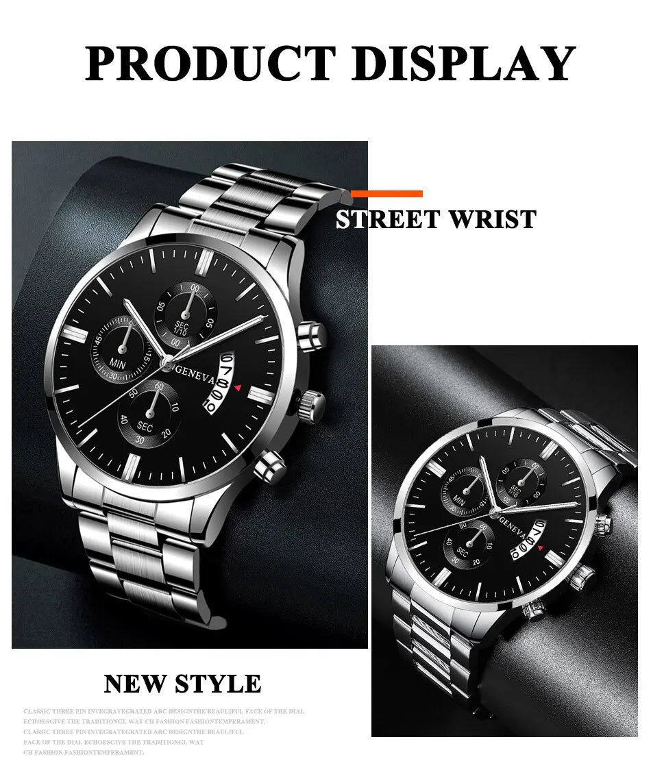 Luxury Stainless Steel Quartz Watch for Men - Smarsty