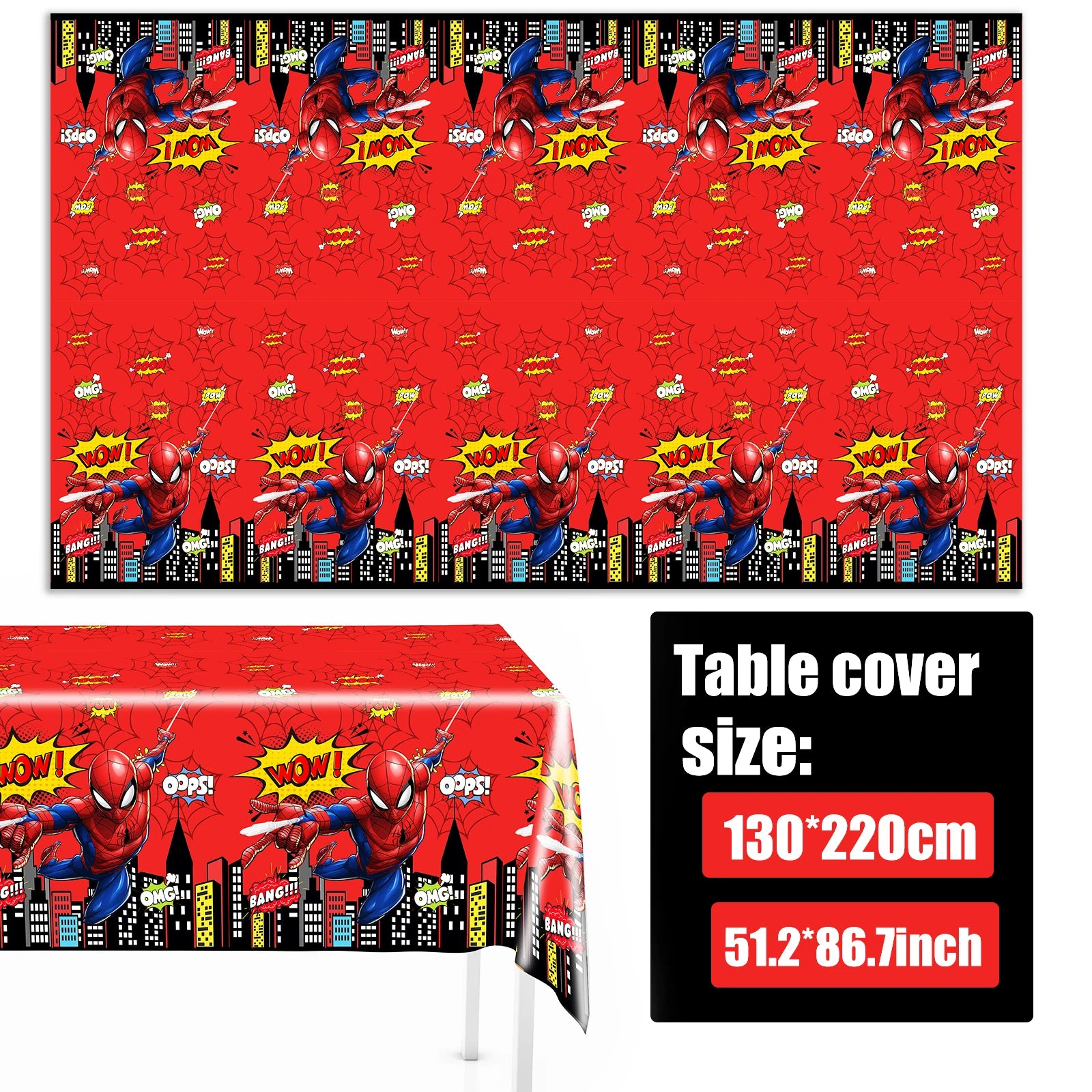 Spiderman Birthday Tablecloth for Kids Party Supplies - Smarsty
