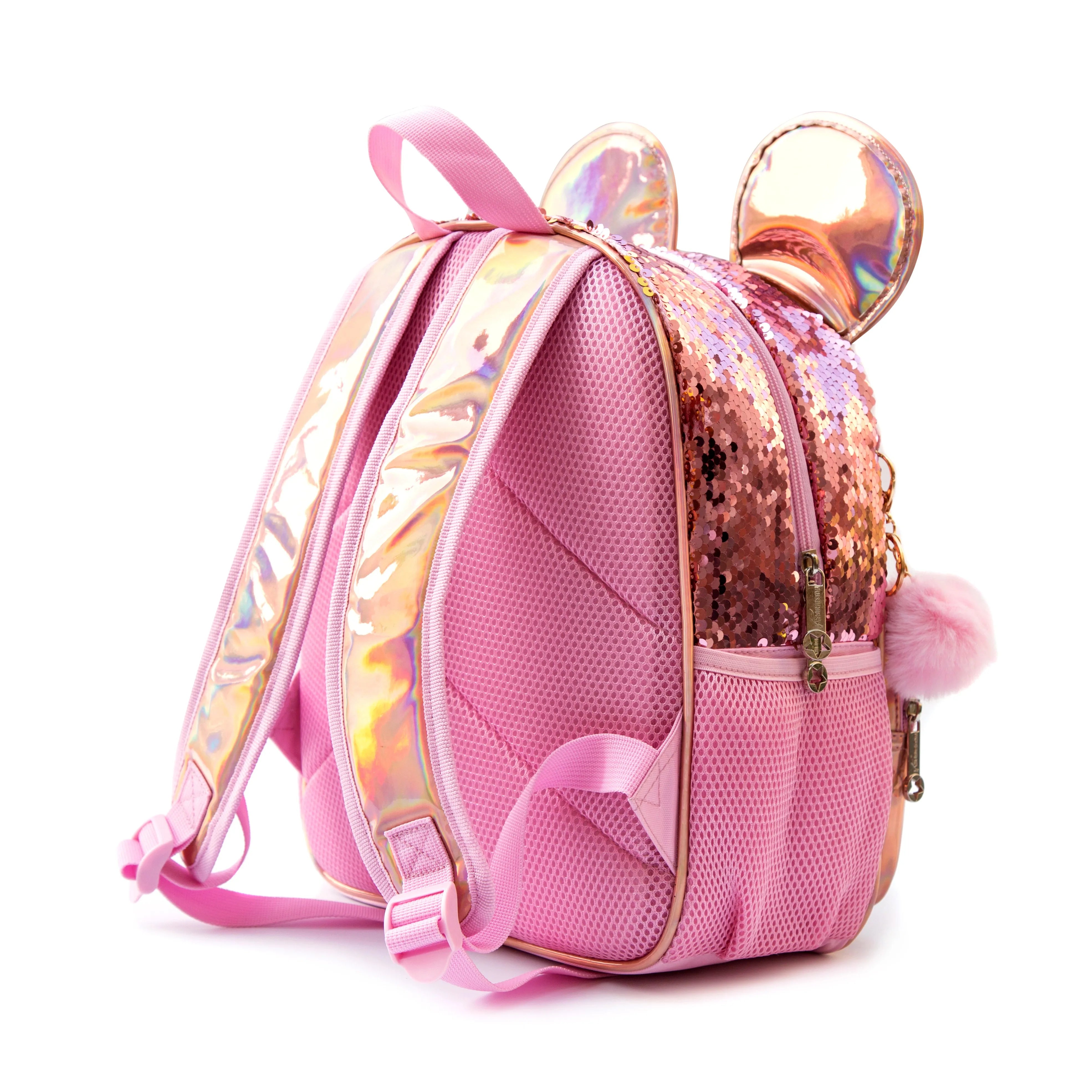 Girls Sequined Kindergarten Backpack With Zipper Closure - Smarsty