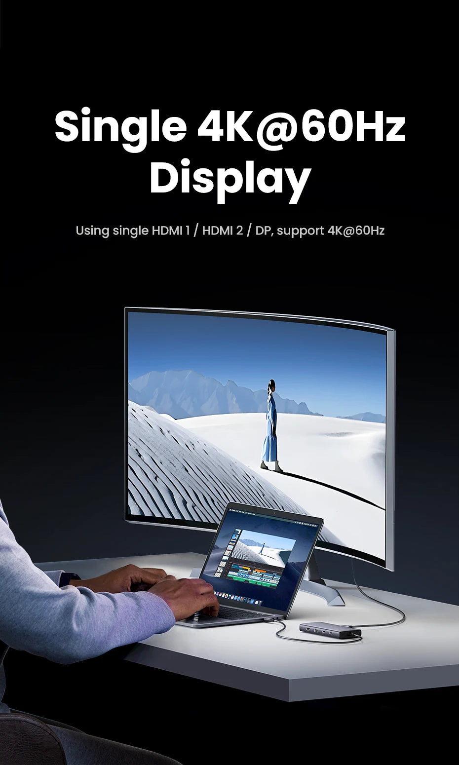 USB C Hub 4K HDMI DockingStation With 100W PowerDelivery
