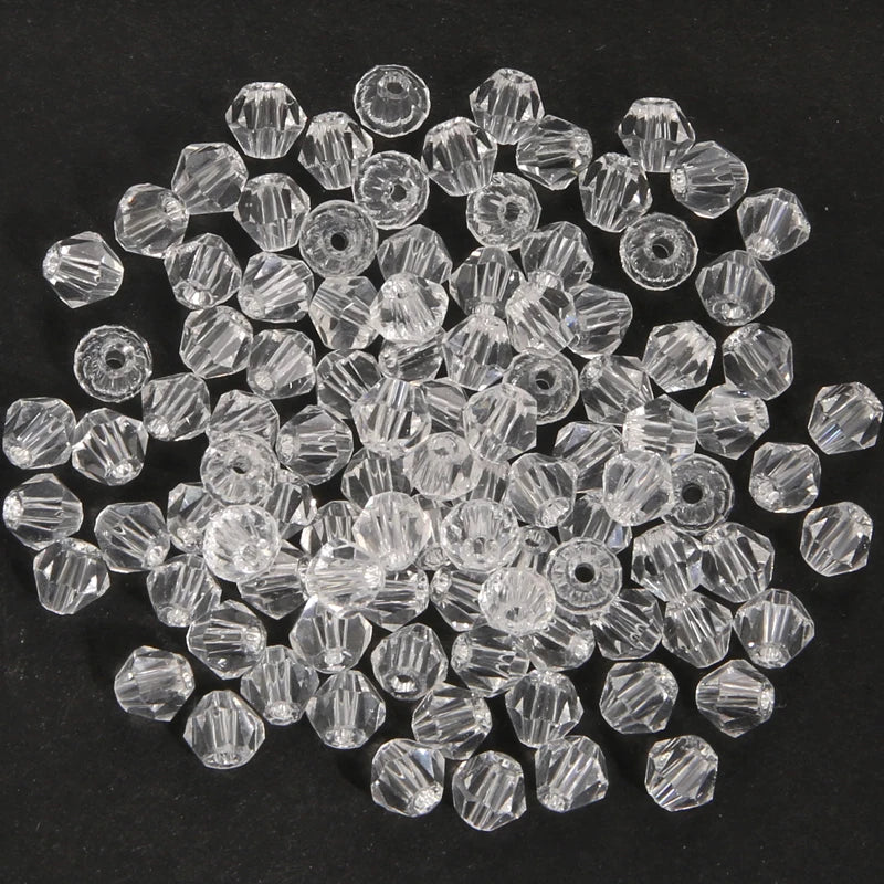 100Pcs 4MM Glass Bicone Beads for Jewelry Making - Smarsty