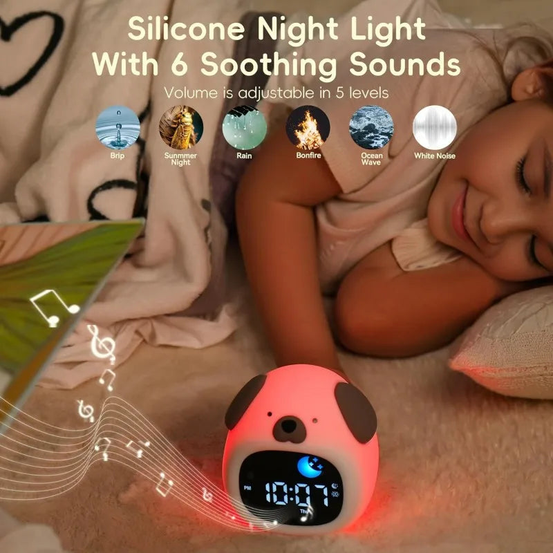Puppy-Shaped Kids Alarm Clock with Night Light - Smarsty