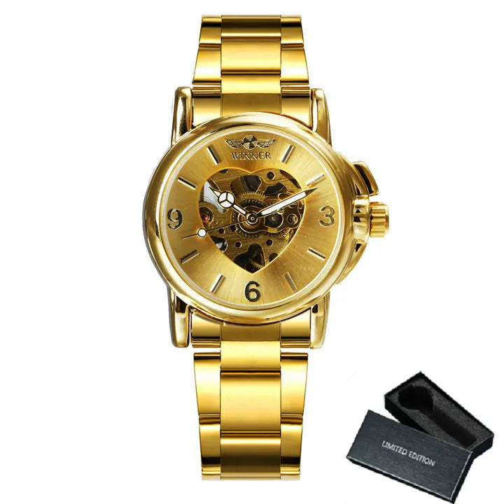 Elegant Luxury Automatic Skeleton Watch for Women - Smarsty