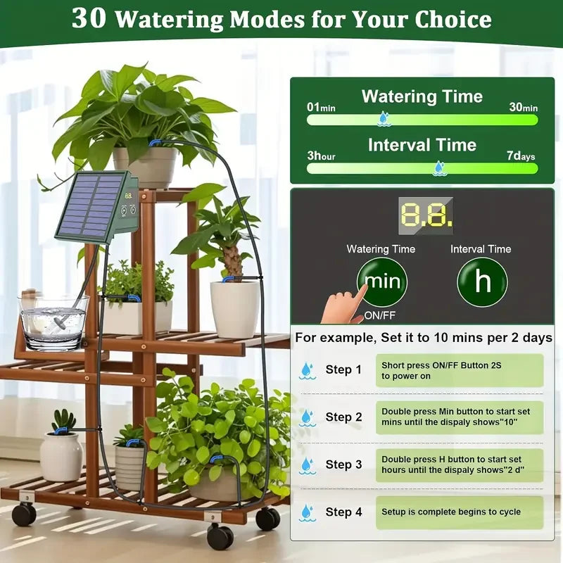 Solar Powered Automatic Drip Irrigation System for Gardens - Smarsty