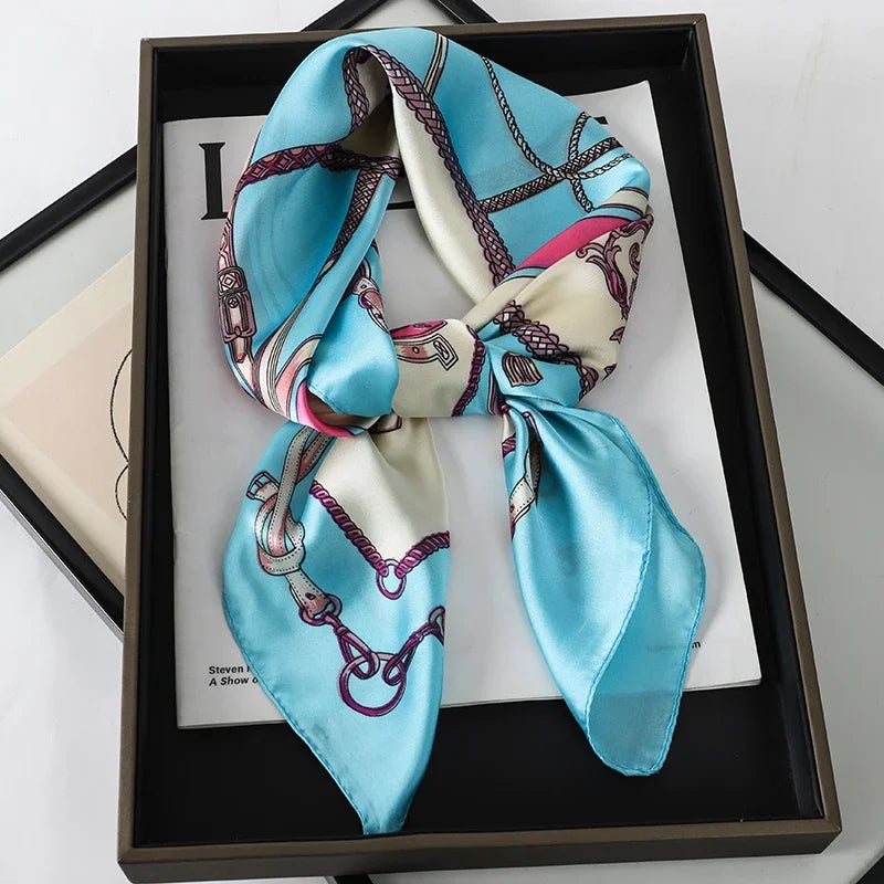 Luxury Women Silk Leopard Print Scarf Soft Satin Wrap - Smarsty