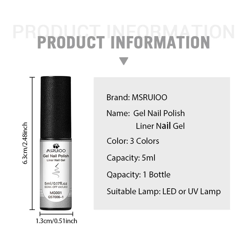 Glitter Liner Nail Gel Polish Set for Stunning Nail Art - Smarsty