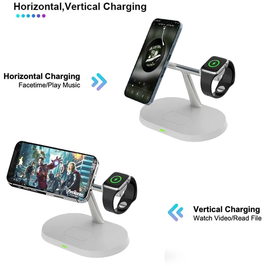 Magnetic Wireless Charger Stand 3 in 1 for iPhone Pro - Smarsty