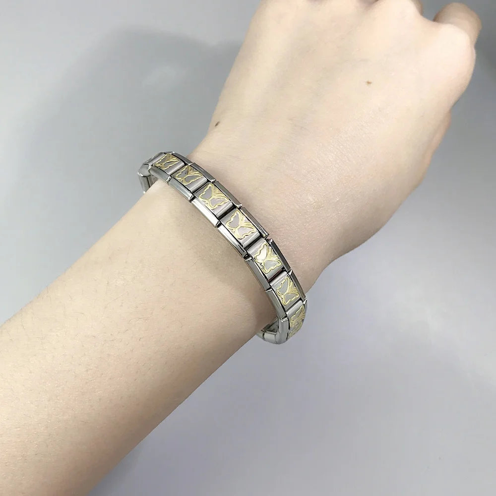 Italian Charm Stainless Steel Elastic Link Bracelet - Smarsty