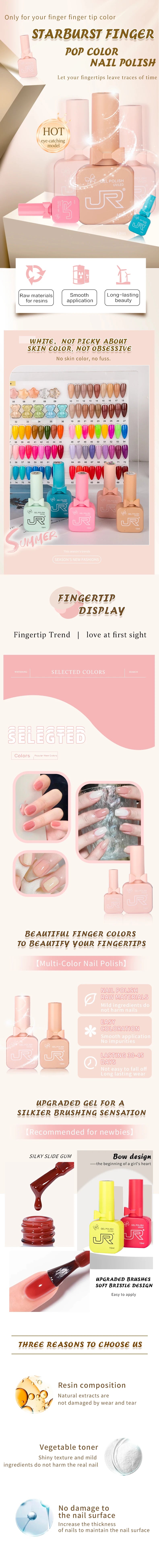 JR 9PCS Gel Nail Polish Set for Home DIY - Smarsty