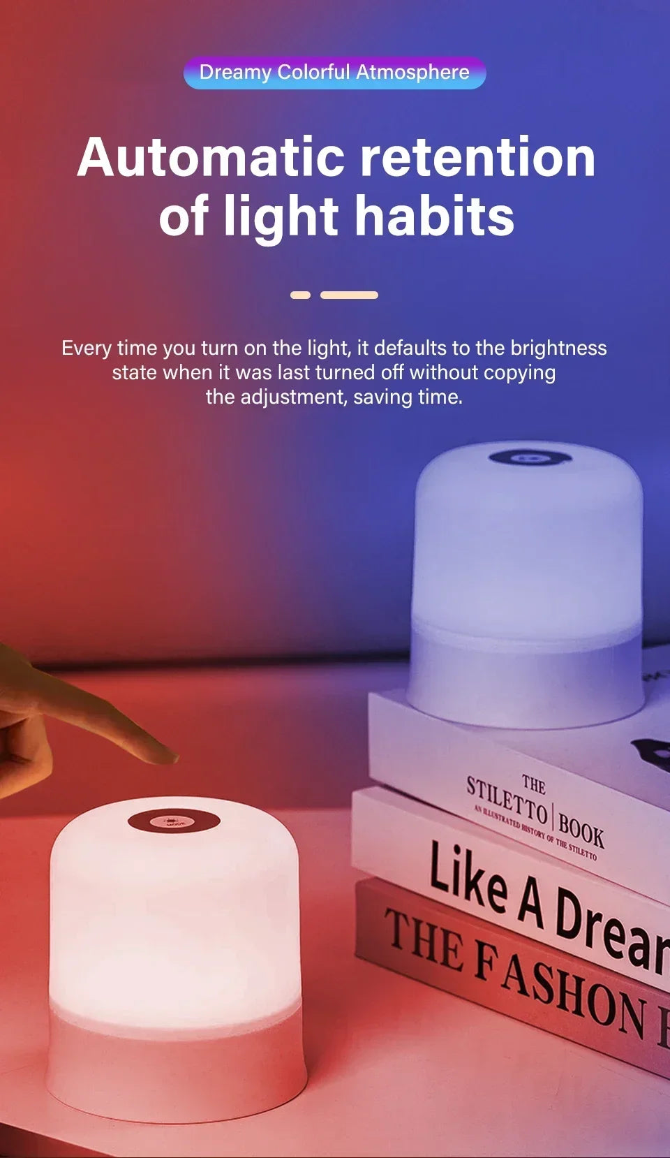 Dimmable LED Table Lamp With Remote 16 Color Options - Smarsty