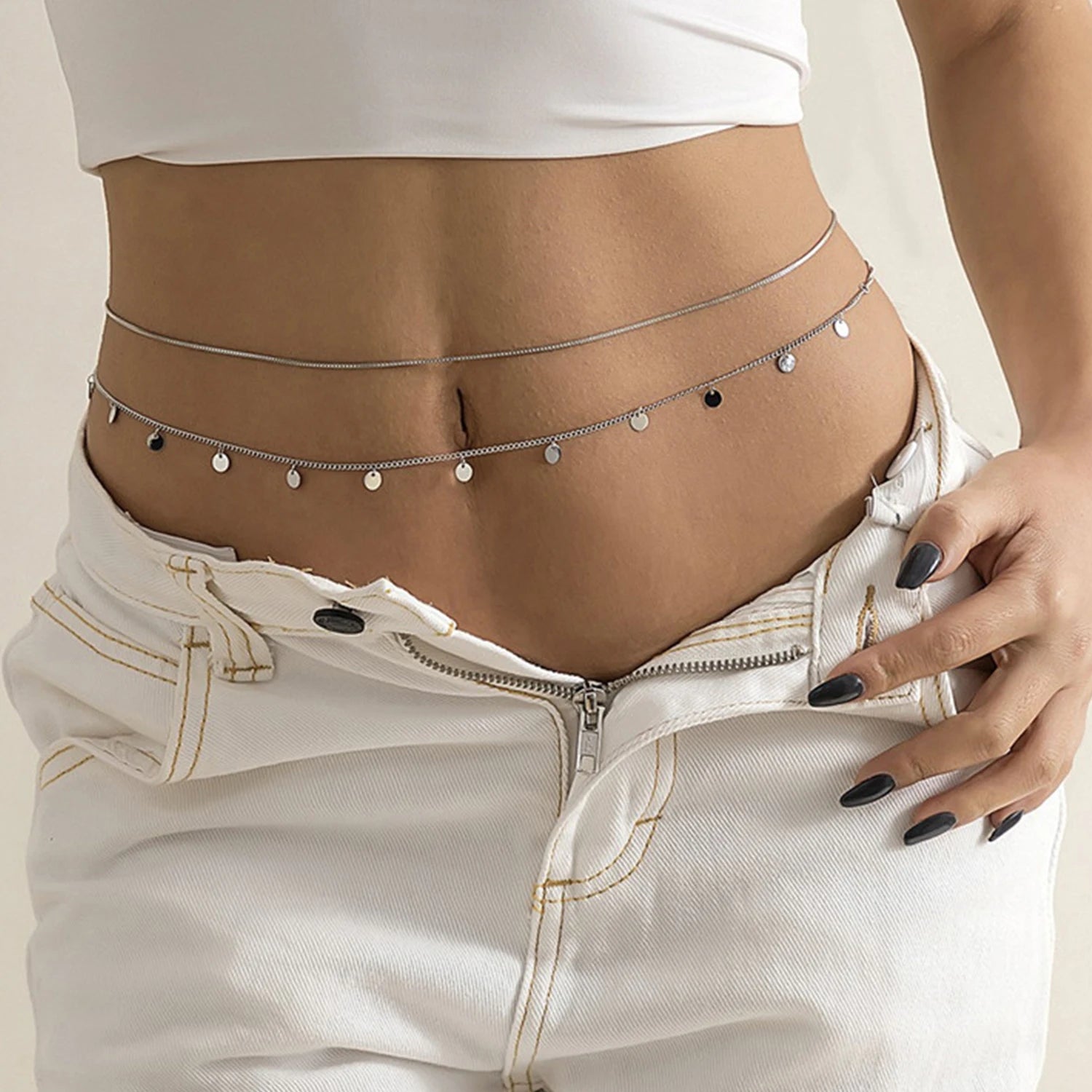 Rhinestone Belly Chain for Summer Beach Fashion - Smarsty