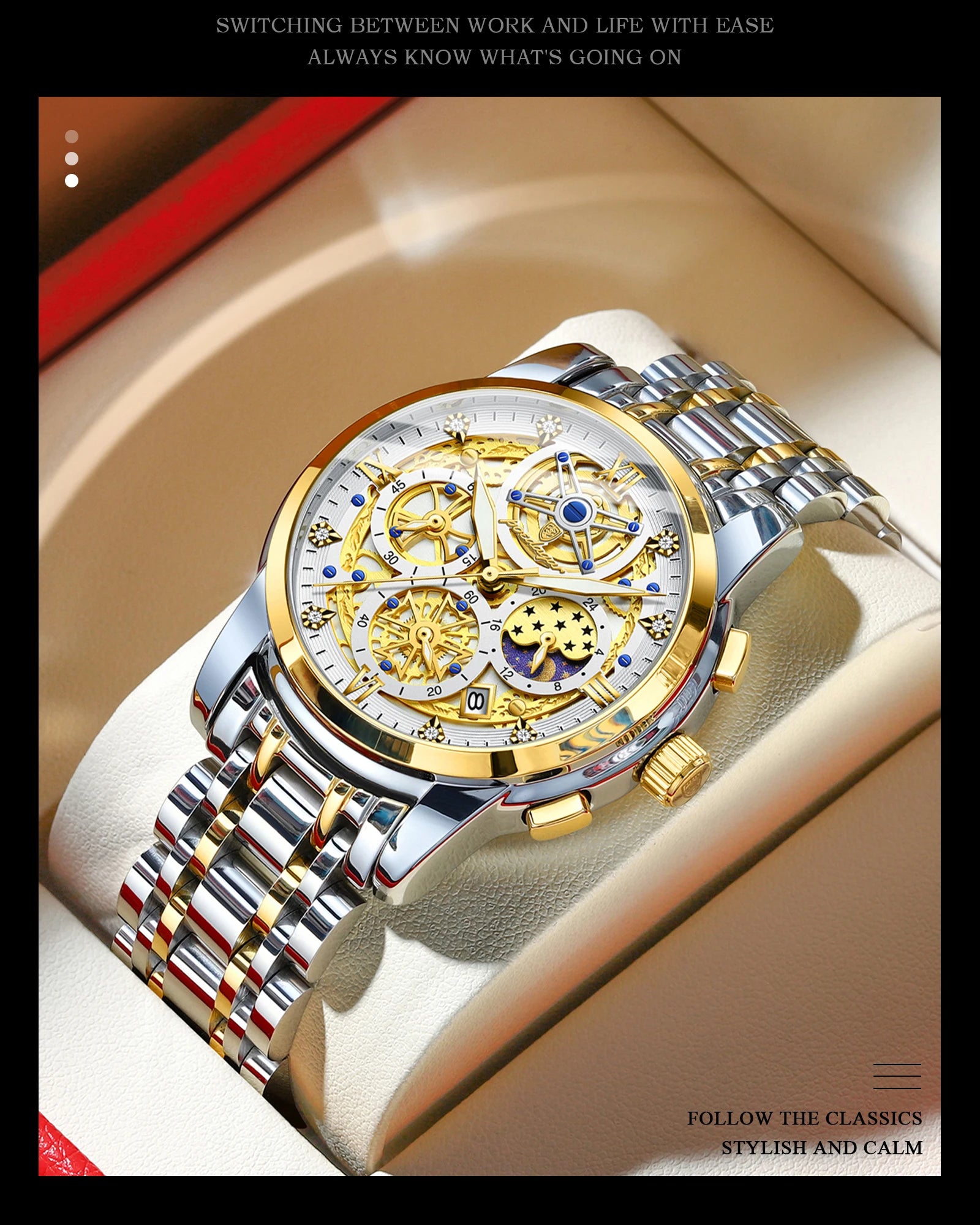 Luxury Waterproof Men's Chronograph Watch with Luminous Date - Smarsty