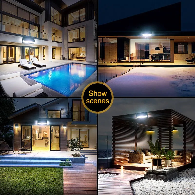 190LED Solar LED Wall Lamp with Motion Sensor and 4 Modes - Smarsty