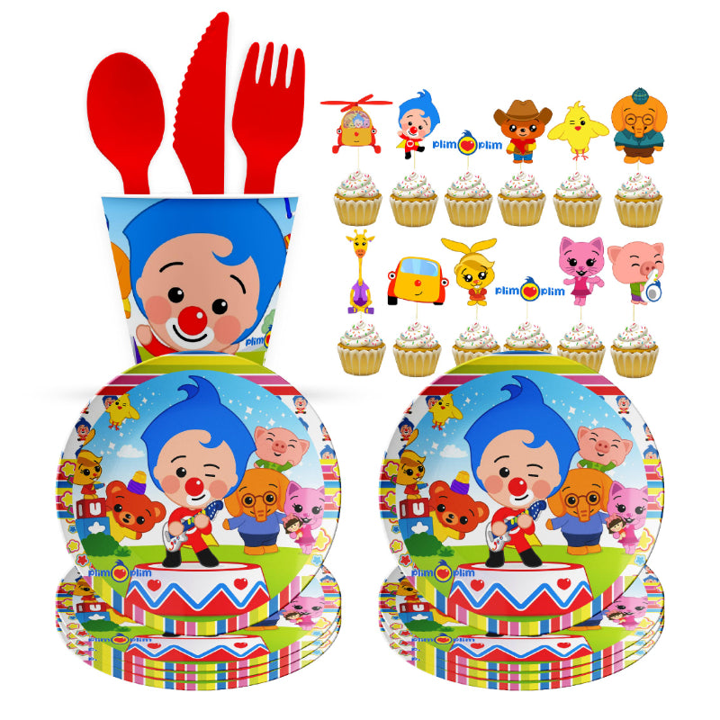 Cartoon Clown Baby Shower Party Supplies Set - Smarsty