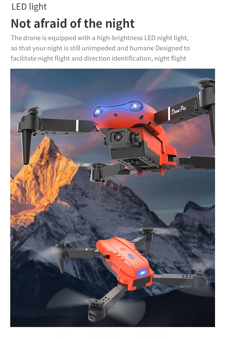E99 PRO Drone with Flash Professional HD Dual Camera WIFI Obstacle Avoidance RC Helicopters Aerial Photography Quadcopter - Smarsty